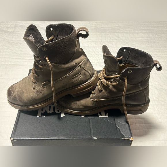 Timberland size 8 womens “steel”  Round Alloy Toe Lace Up Work Boot outside - Picture 3 of 8